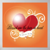 Poster - Gezegend is de Pure in Heart Matthew 5:8 (Voorkant)