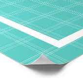 Poster gezinsMonogram - Aqua Check (Hoek)