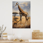 Poster | GIRAFFES | Oliekunststijl (Keuken)