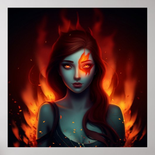 Poster Girl with Fire (Voorkant)