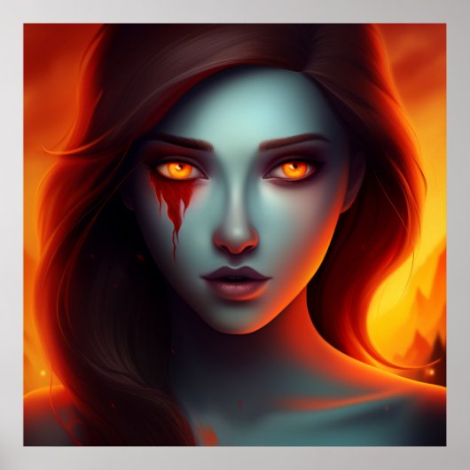 Poster Girl with Fire (Voorkant)