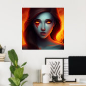 Poster Girl with Fire (Thuiskantoor)