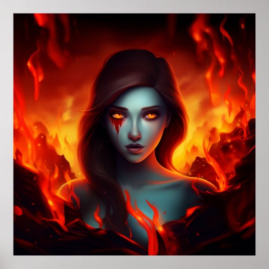 Poster Girl with Fire (Voorkant)