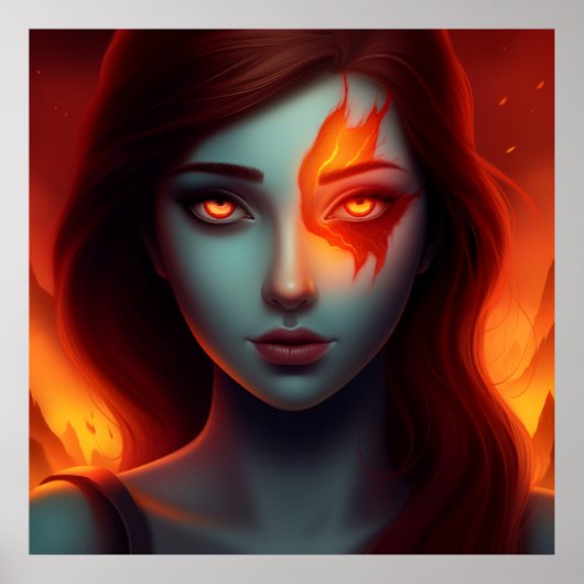 Poster Girl with Fire (Voorkant)