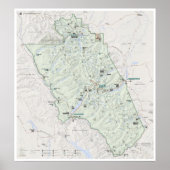 Poster Glacier-kaart (Montana) (Voorkant)