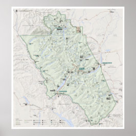 Poster Glacier-kaart (Montana)