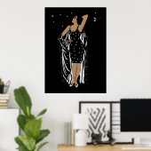 Poster  Glamor Girl Black White No Lijst (Thuiskantoor)