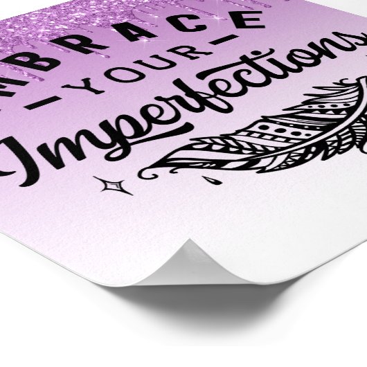 Poster Glitter Inspirerend Quote uitlijnen (Hoek)