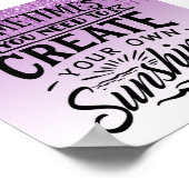 Poster Glitter Inspirerend Quote uitlijnen (Hoek)