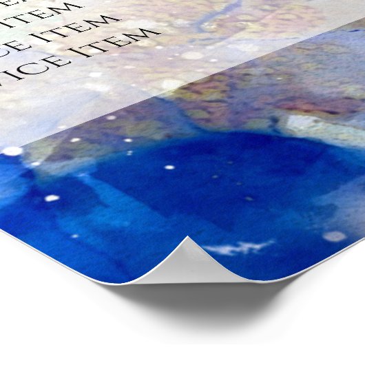 Poster Glitter Waterverf en Gold Foil Price List (Hoek)