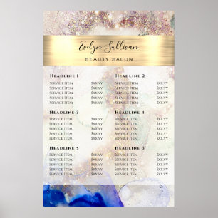 Poster Glitter Waterverf en Gold Foil Price List