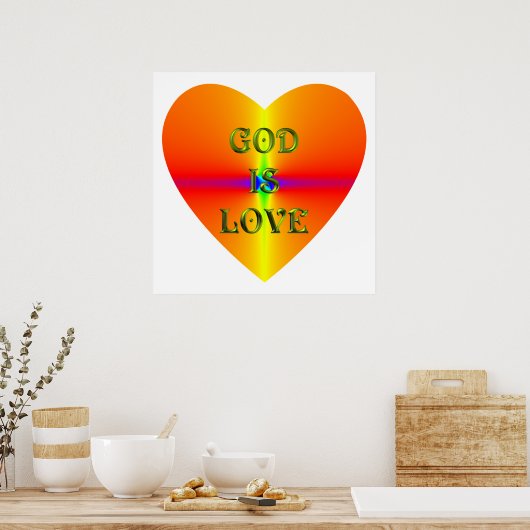 poster "God is liefde" (Keuken)