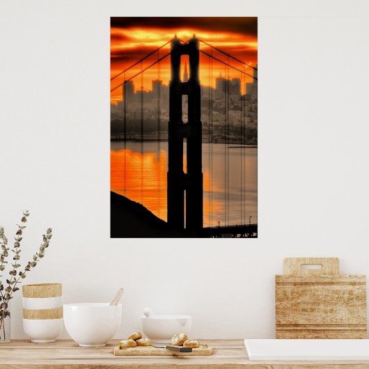 Poster Golden Gate Tower (Keuken)