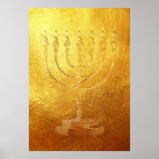 Poster Golden Menorah Judaica (Voorkant)