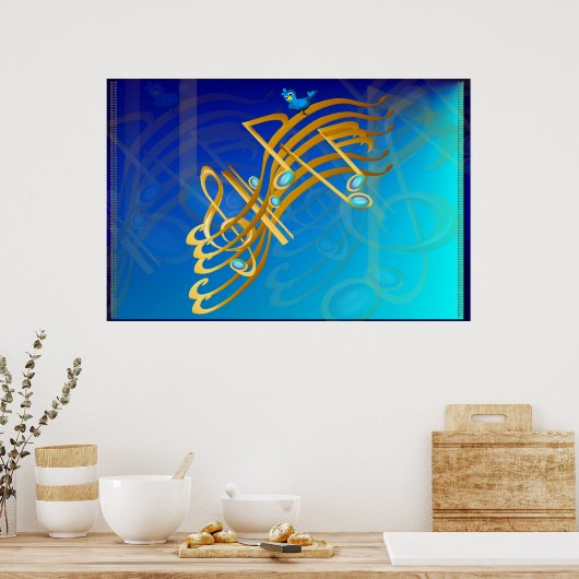Poster Golden Notes (Keuken)