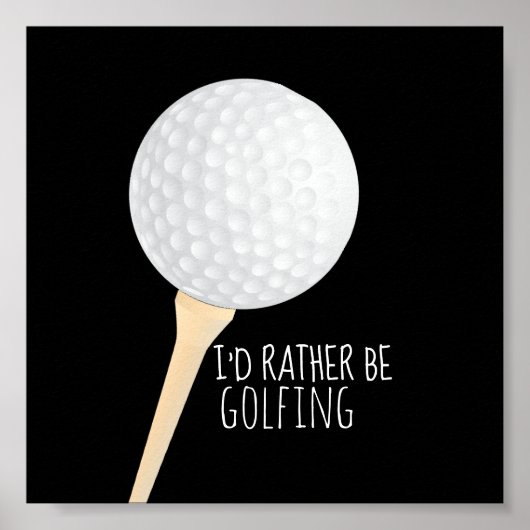 poster golfcitaat voor golfers zwart-wit (Voorkant)