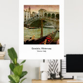Poster - Gondola Waterway Venice Italië (Thuiskantoor)