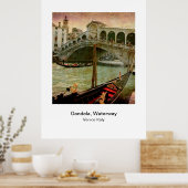 Poster - Gondola Waterway Venice Italië (Keuken)
