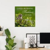 Poster - Good Morning Sunshine - Vogel in Struik (Thuiskantoor)