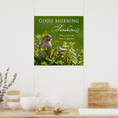 Poster - Good Morning Sunshine - Vogel in Struik (Keuken)