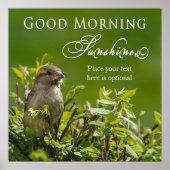 Poster - Good Morning Sunshine - Vogel in Struik (Voorkant)