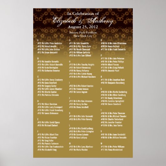 Poster gouden bloemen (Voorkant)