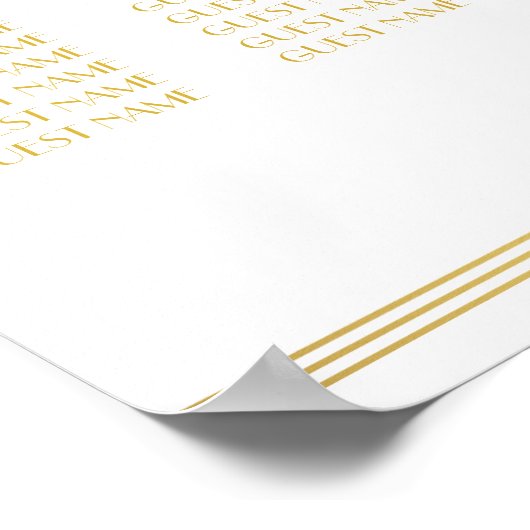 Poster gouden en witte bruiloft (Hoek)