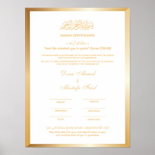 Poster goudgrennikahnama (Voorkant)