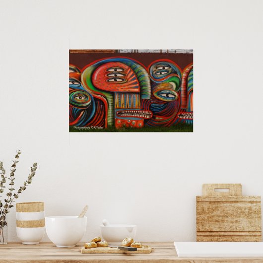 Poster: Graffiti-ogen Poster (Keuken)