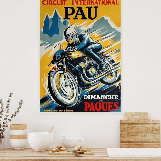 poster Grand Prix-wegwerper Pau 1950 (Keuken)