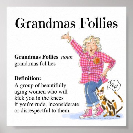 Poster-Grandmas Follies Definition Poster 6x6 (Voorkant)