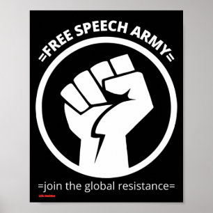 poster "GRATIS SPEECH ARMY"