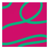 Poster – Green Lines on Pink (Voorkant)