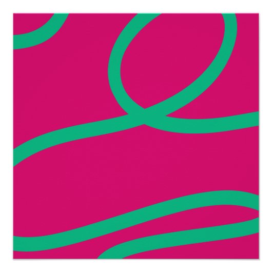 Poster – Green Lines on Pink (Voorkant)