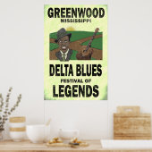 Poster Greenwood Mississippi Delta Blues (Keuken)