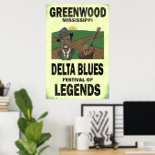 Poster Greenwood Mississippi Delta Blues (Thuiskantoor)