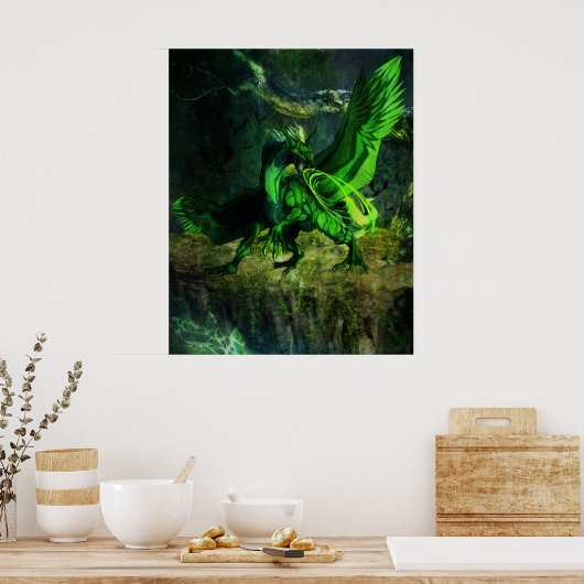 poster groene draak (Keuken)