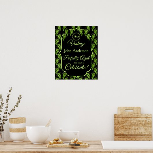 Poster Groene druiven (Keuken)