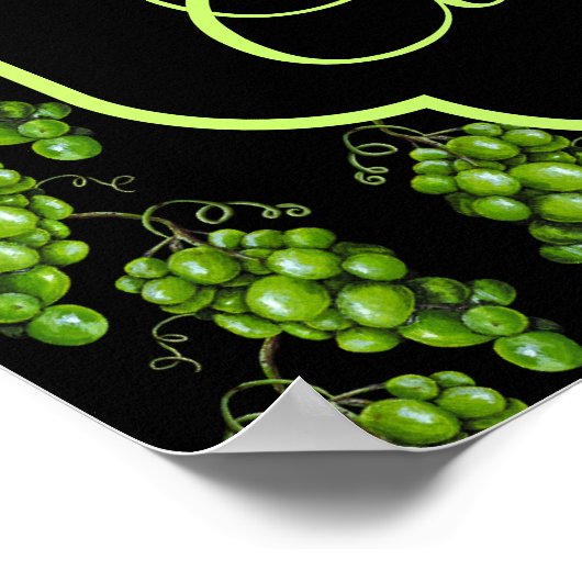 Poster Groene druiven (Hoek)