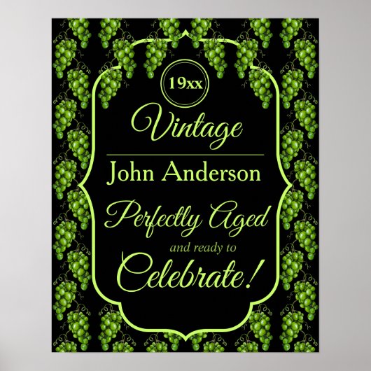 Poster Groene druiven (Voorkant)