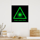 Poster Groene Lasers Rule (Keuken)