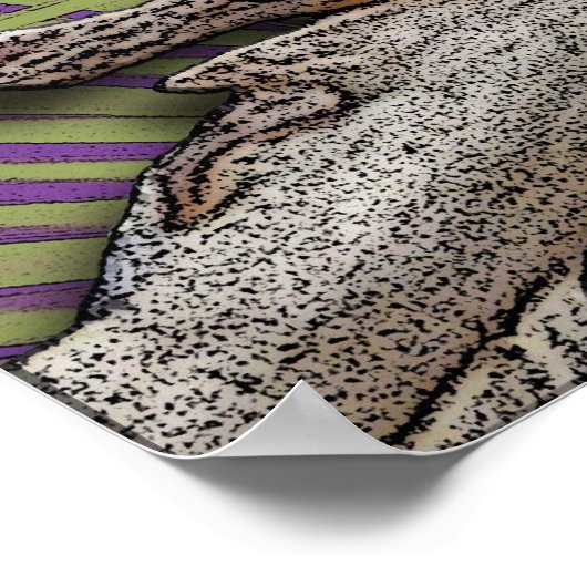 Poster Groene papegaai (Hoek)