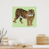poster groene tijger (Keuken)