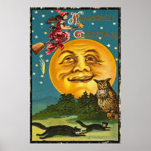 Poster  groeten van Halloween