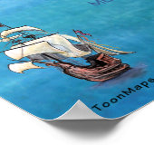 Poster Grote Florida Cartoon Map (Hoek)