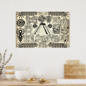Poster grote Mayan Symbols (Keuken)