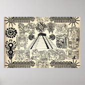 Poster grote Mayan Symbols (Voorkant)