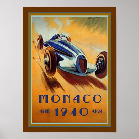 poster Grote Prijs Monaco 1940 (Voorkant)