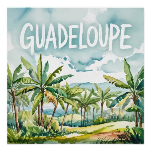Poster Guadeloupe Aquarel (Voorkant)