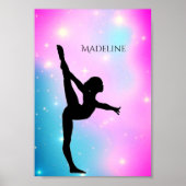 Poster gymnastiek gradiënt met naam gymnast (Voorkant)